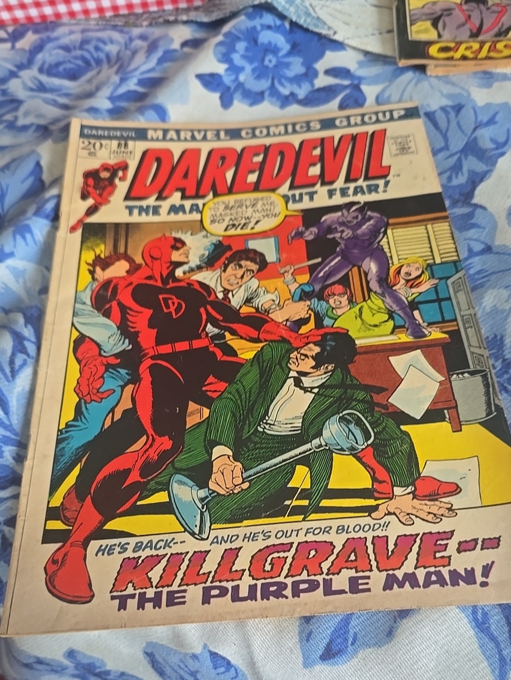 DAREDEVIL #88 Bronze Age Comic KEY Black Widow Origin, 1st Mr. Fear 1972